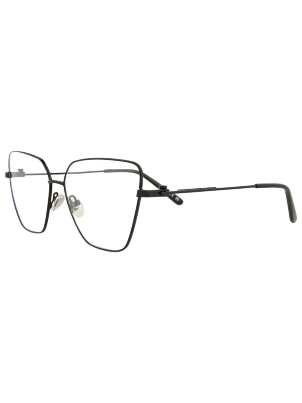 New Balenciaga Women's Eyeglasses Cat Eye Metal Frame Black Black Transparent